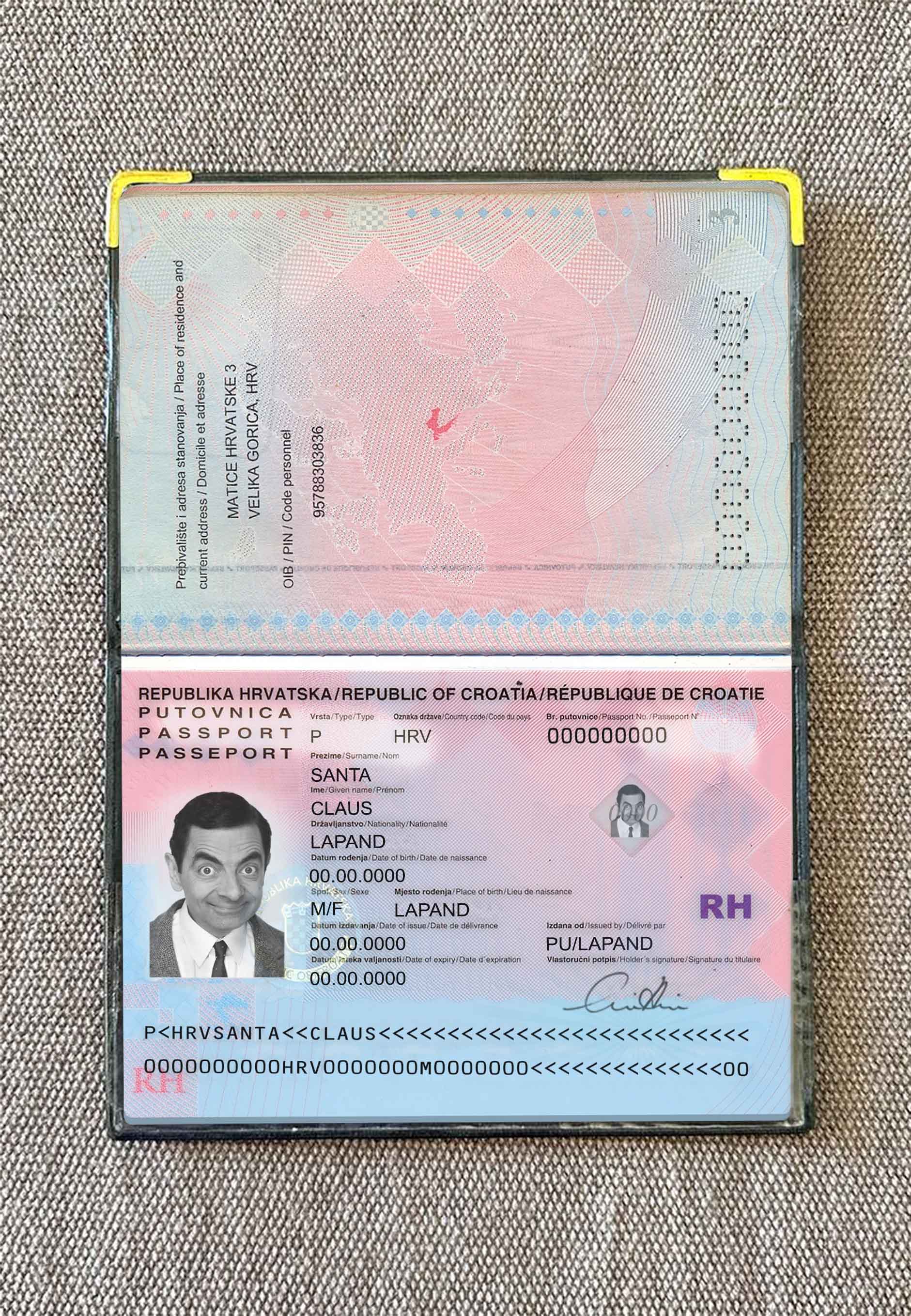 Croatia passport photo look PSD template